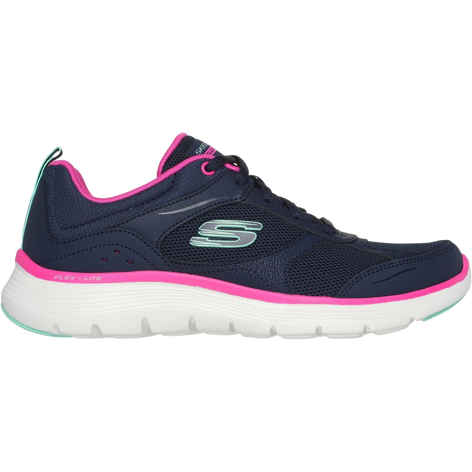 Skechers Womens Flex Appeal 5.0 Fresh Touch 150202-NVHP Navy/Hot Pink Lace Up Shoes