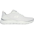 Skechers Womens Flex Appeal 5.0 Uptake 150206-WSL White/Silver Lace Up Shoes