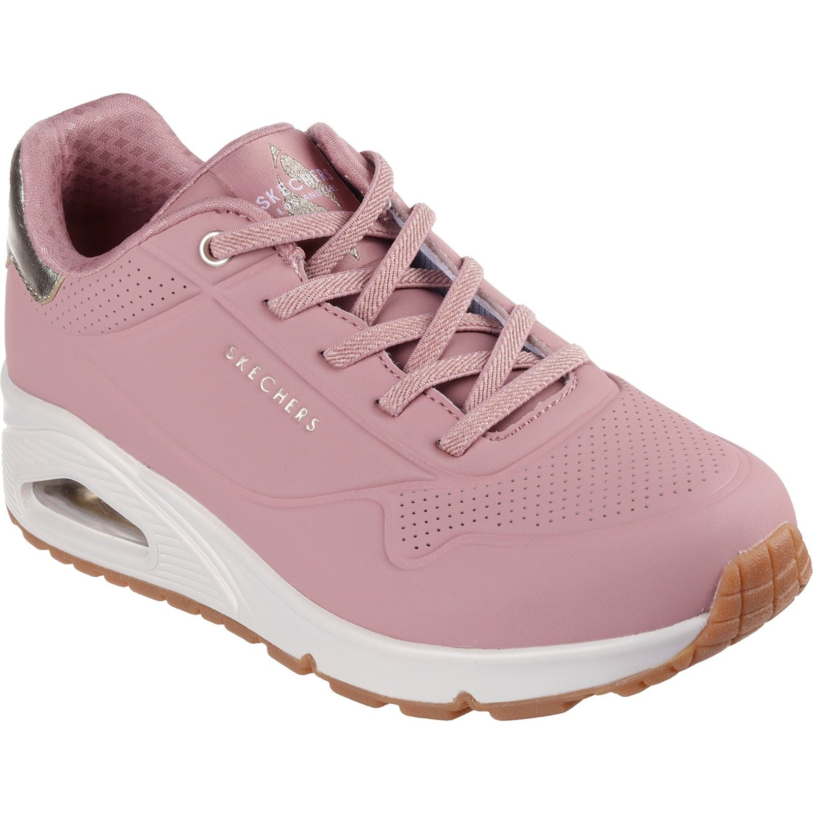 Skechers Womens Uno - Shimmer Away 155196-ROS Rose Lace Up Shoes