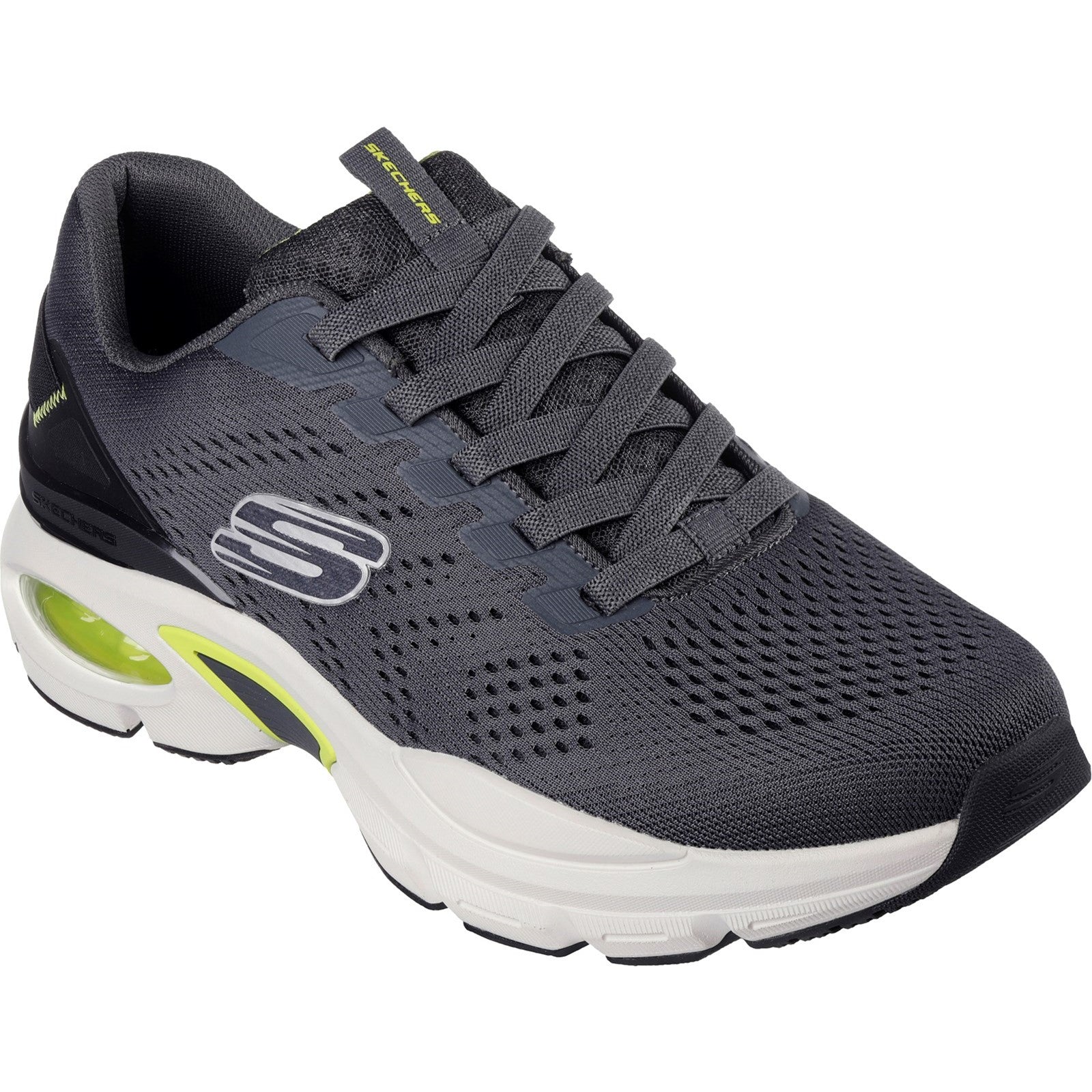 Skechers Mens Skech-Air Ventura 232655-CCLM Charcoal/Lime Lace Up Shoes
