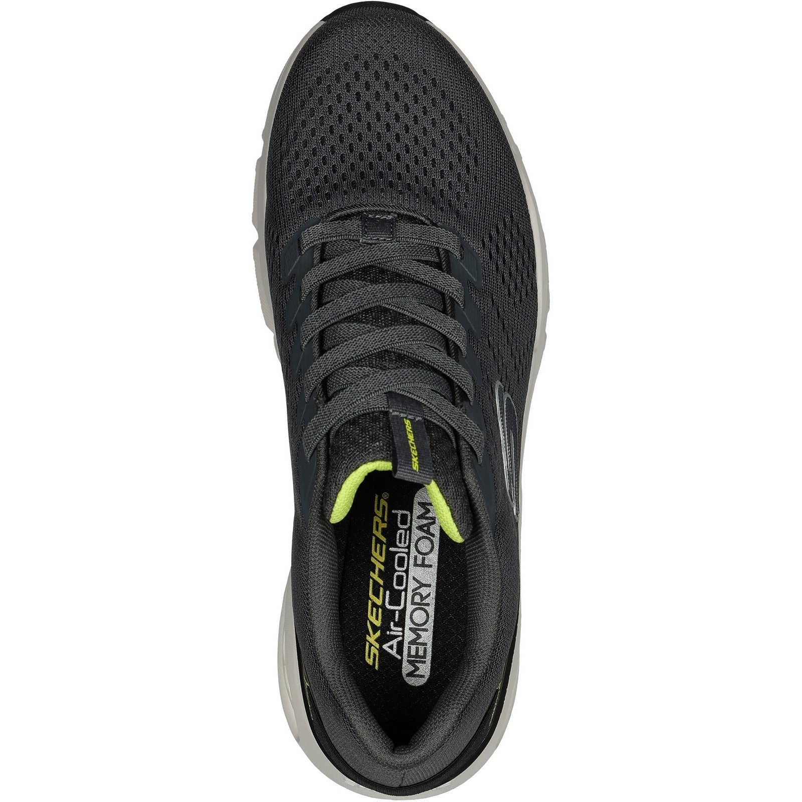 Skechers Mens Skech-Air Ventura 232655-CCLM Charcoal/Lime Lace Up Shoes