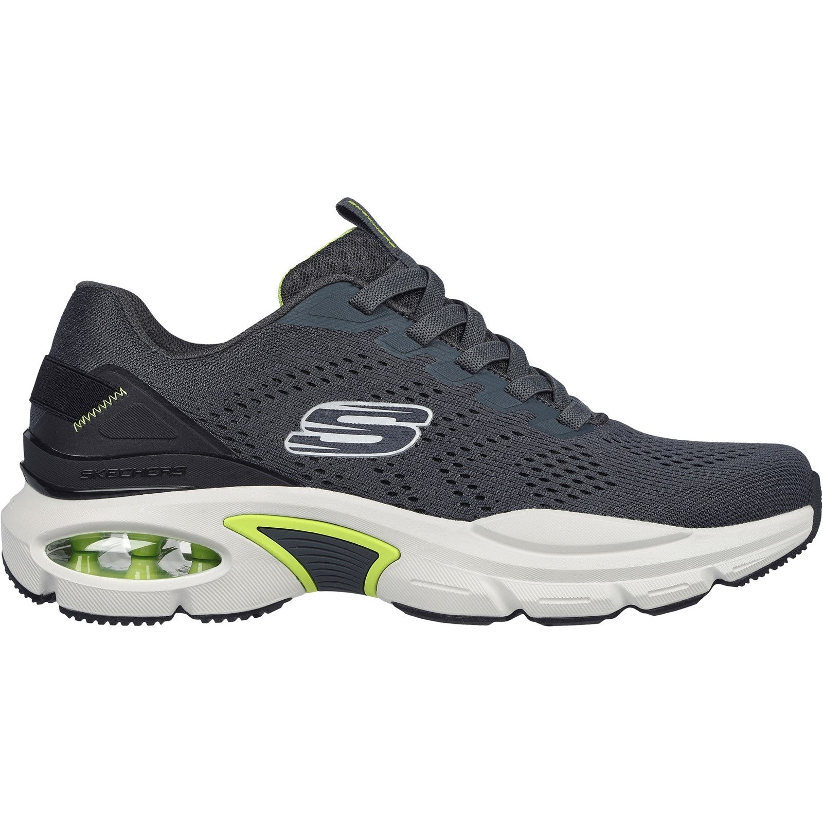 Skechers Mens Skech-Air Ventura 232655-CCLM Charcoal/Lime Lace Up Shoes