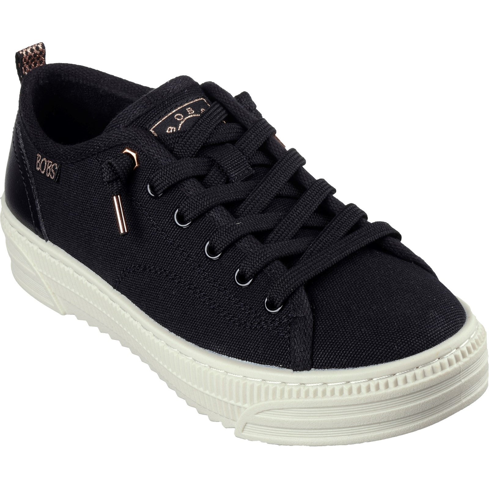 Skechers Womens BOBS Copa 114640-BLK Black Lace Up Shoes