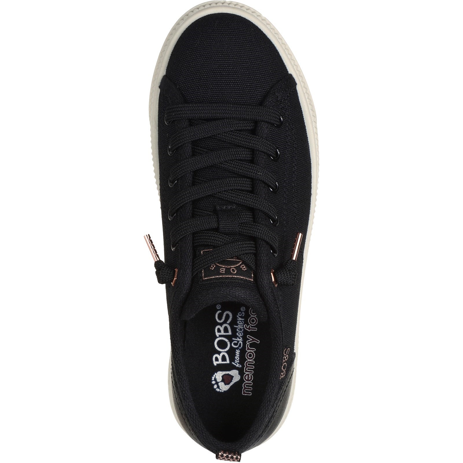 Skechers Womens BOBS Copa 114640-BLK Black Lace Up Shoes