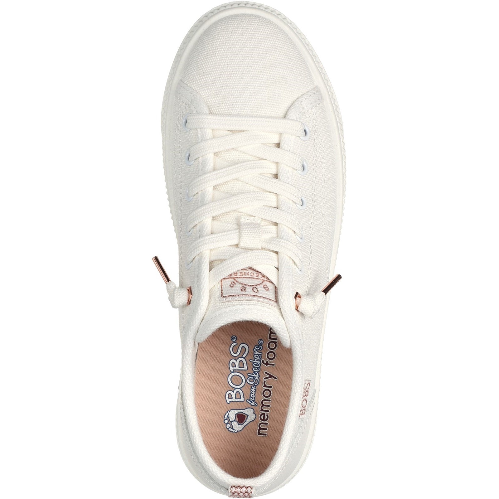 Skechers Womens BOBS Copa 114640-OFWT Off White Lace Up Shoes