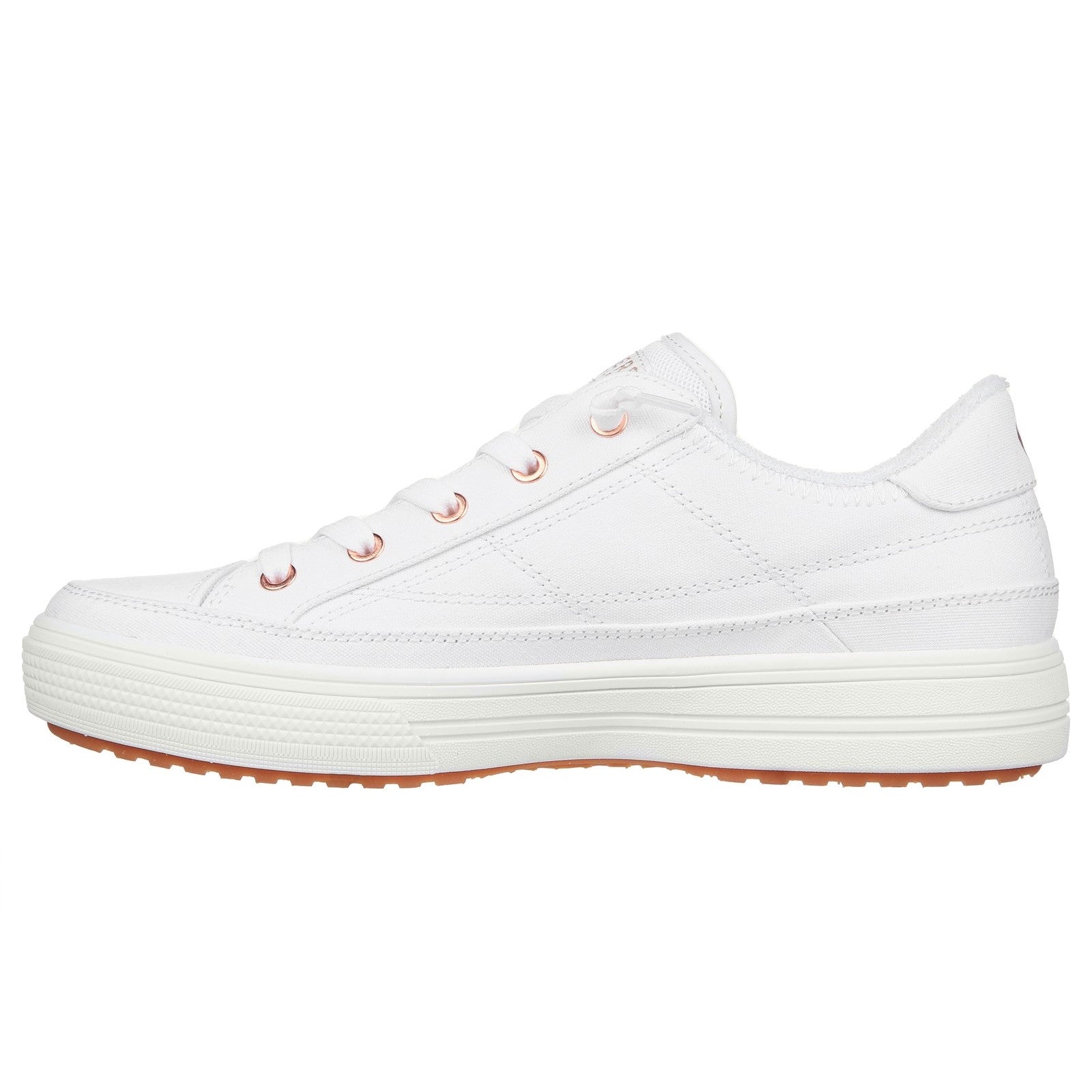 Skechers Womens Arch Fit Arcade - Meet Ya There 177190-WHT White Lace Up Shoes