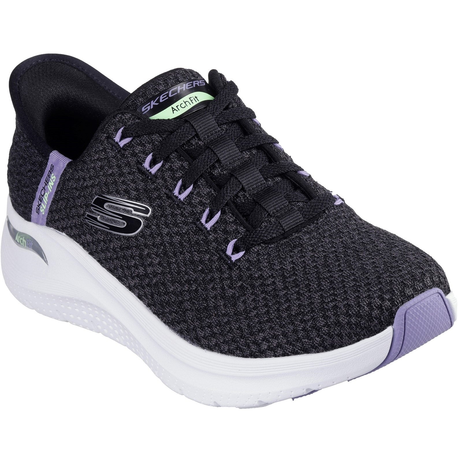 Skechers Womens Arch Fit 2.0 Good Energy 150322-BKMT Black/Multi Lace Up Shoes
