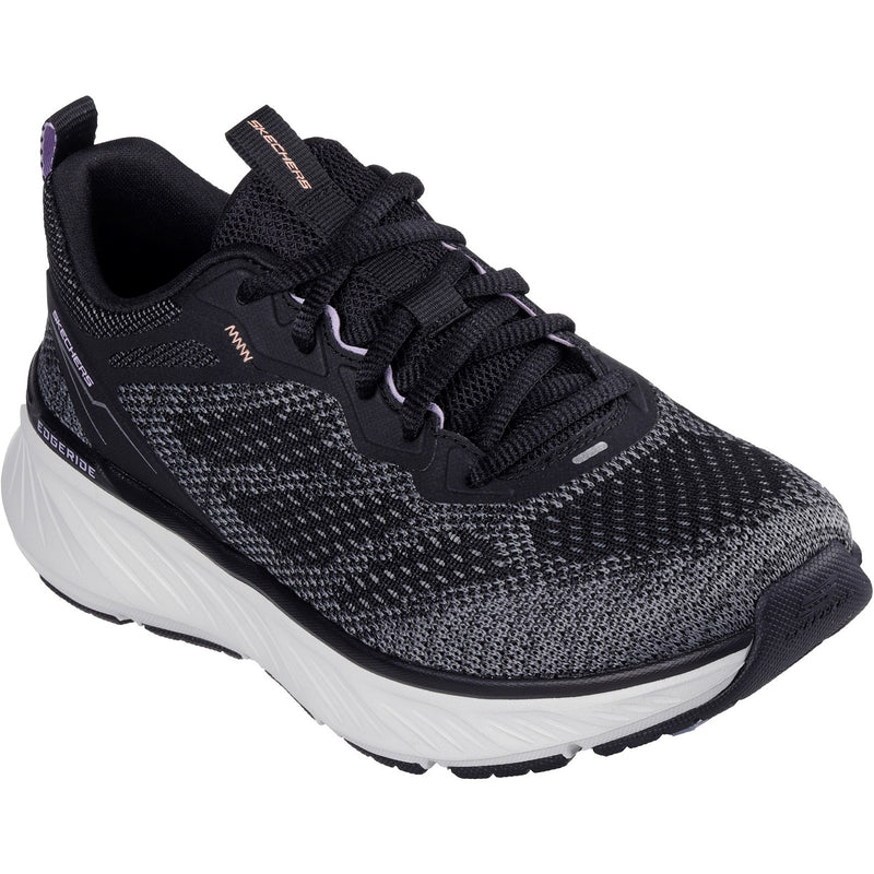 Skechers Womens Edgeride Power Flow 150471-BKLV Black/Lavender Lace Up Shoes