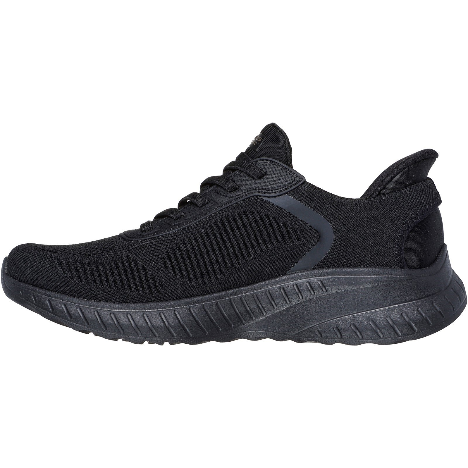 Skechers Womens BOBS Sport Squad Chaos 117497-BBK Black Slip On Shoes