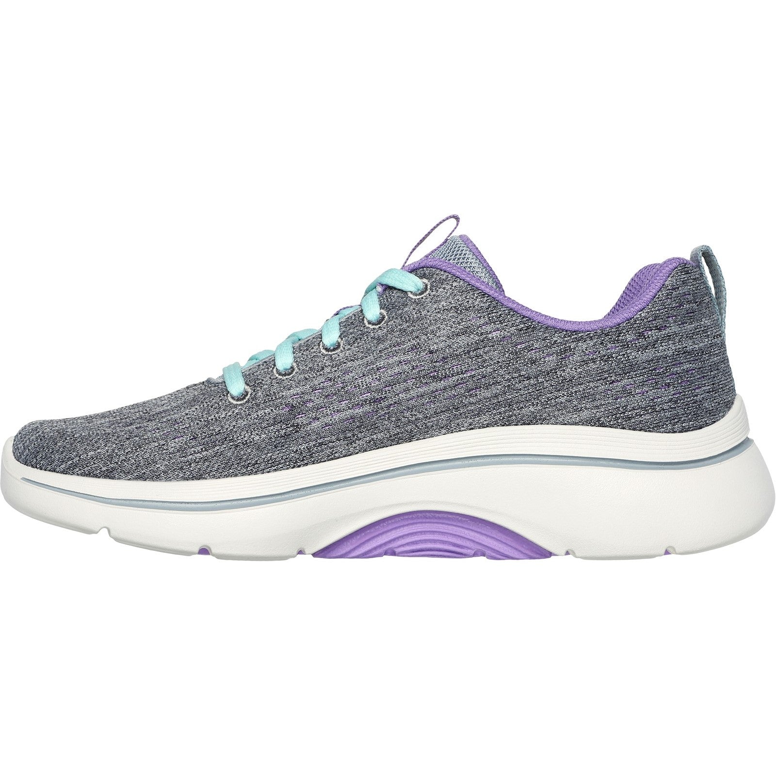 Skechers Womens GO WALK Arch Fit 2.0 Vivid Sunset 125311-GYLV Grey/Lavender Lace Up Shoes