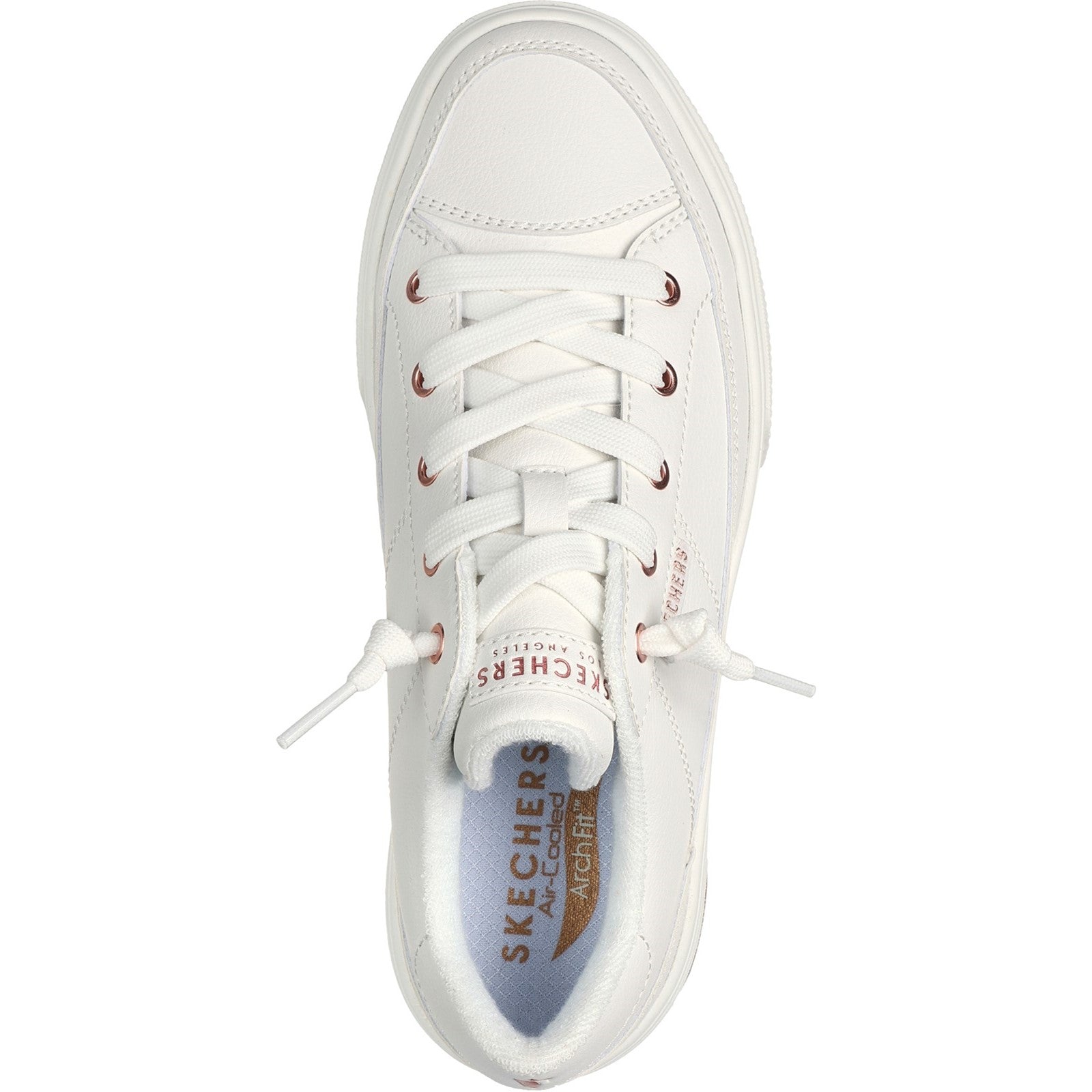 Skechers Womens Arch Fit Arcade On My Way 177189-WHT White Lace Up Shoes