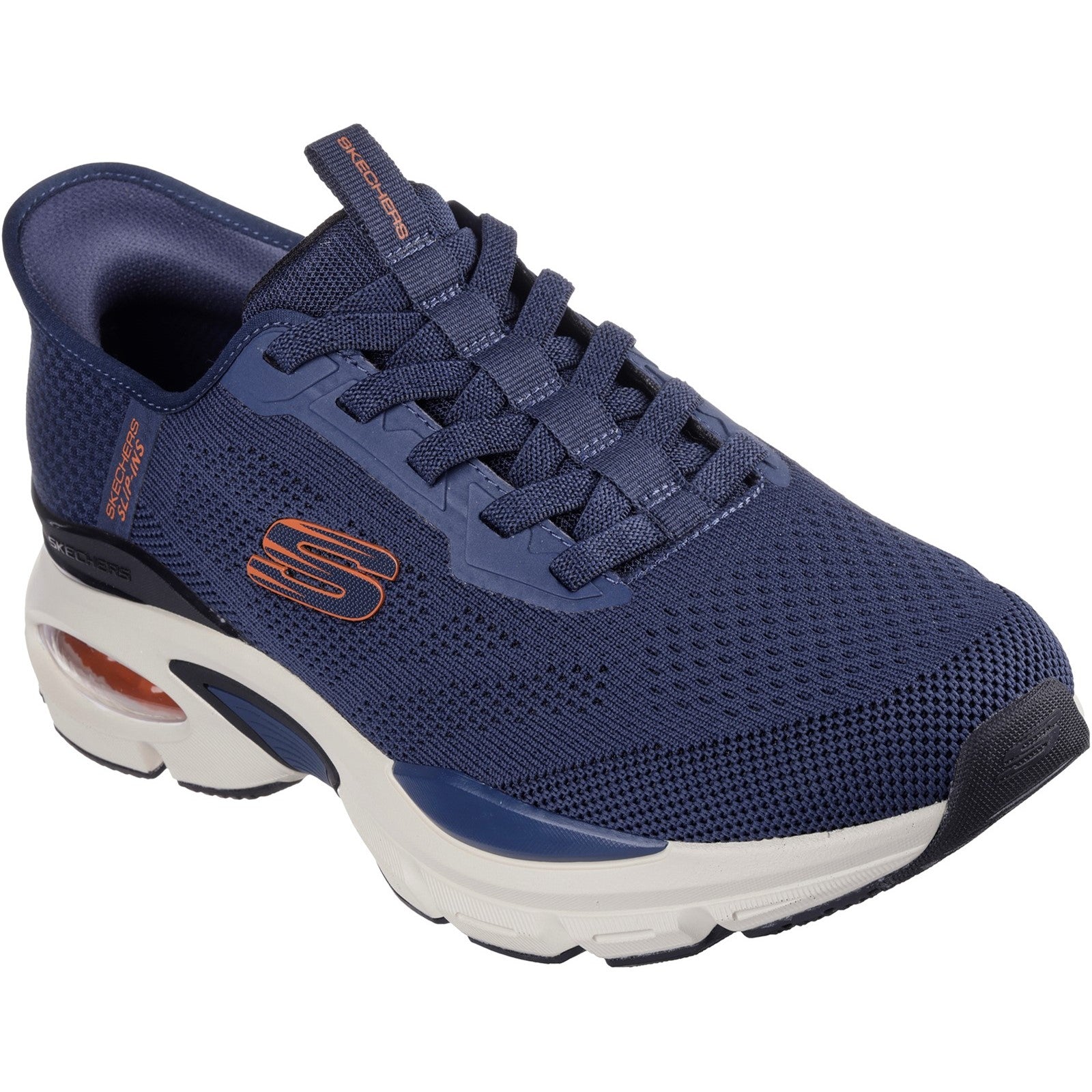 Skechers Mens Skech-Air Ventura Vanderway 232447-NVOR Navy/Orange Slip On Shoes