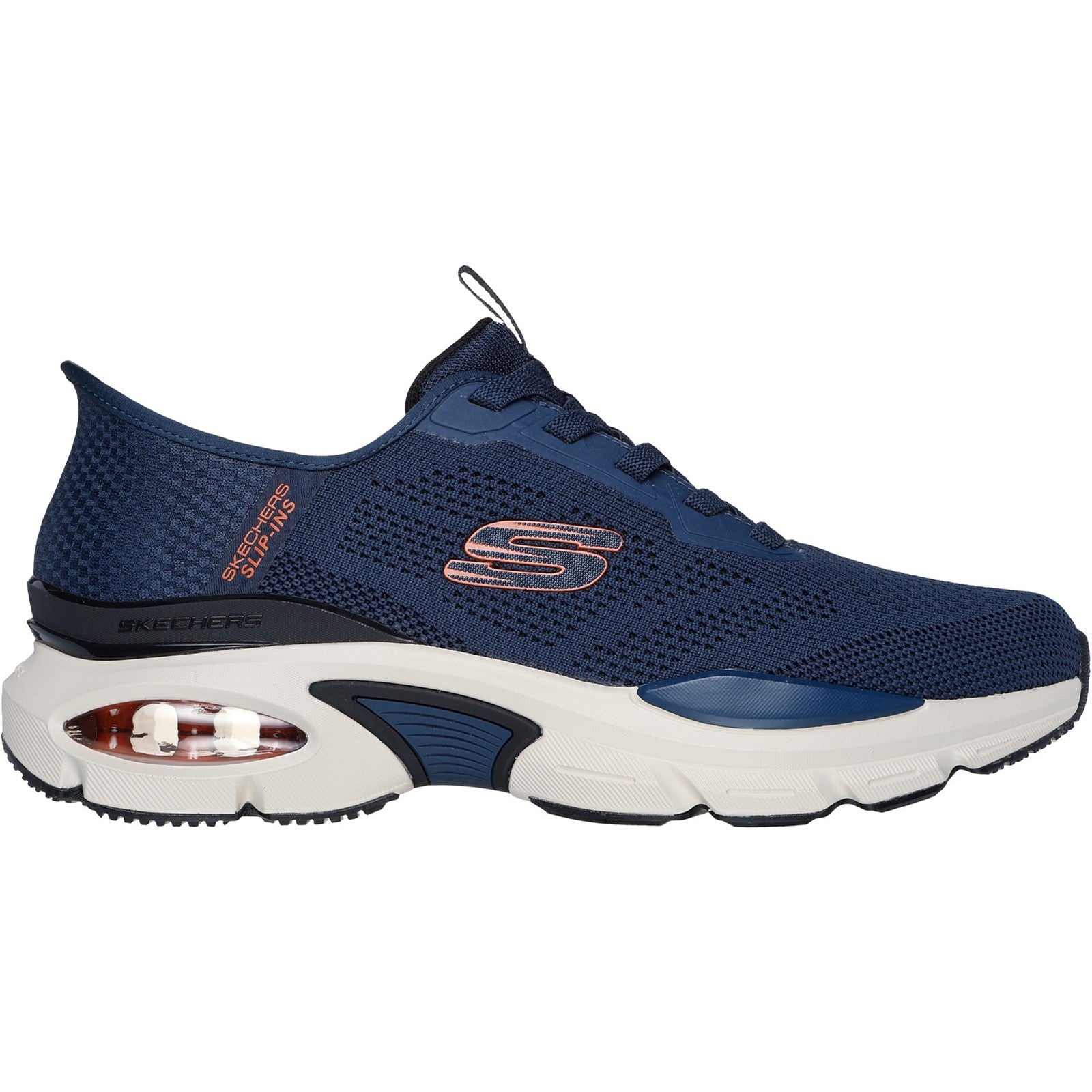 Skechers Mens Skech-Air Ventura Vanderway 232447-NVOR Navy/Orange Slip On Shoes