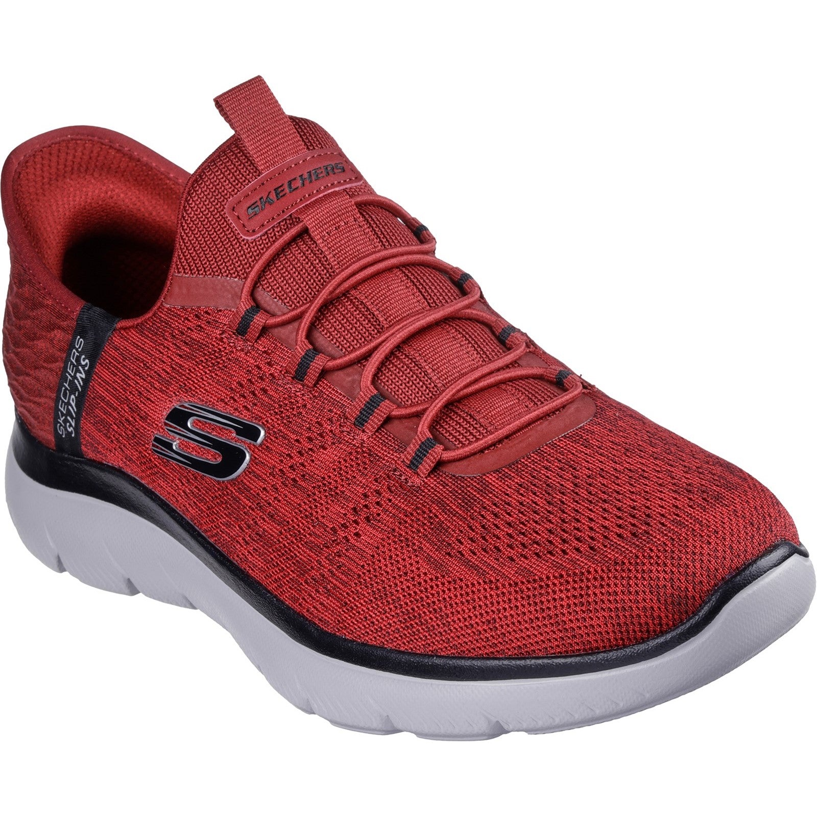 Skechers Mens Summits Key Pace 232469-RDBK Red/Black Slip On Shoes