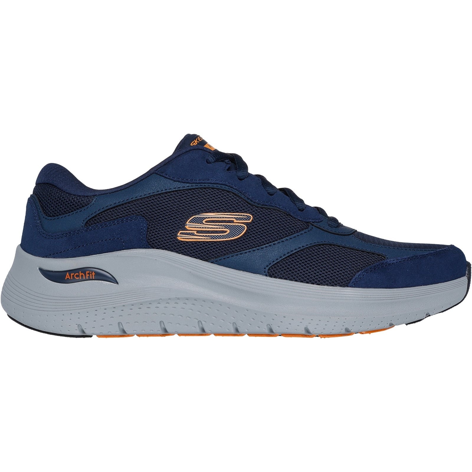 Skechers Mens Arch Fit 2.0 The Keep 232702-NVOR Navy/Orange Lace Up Shoes