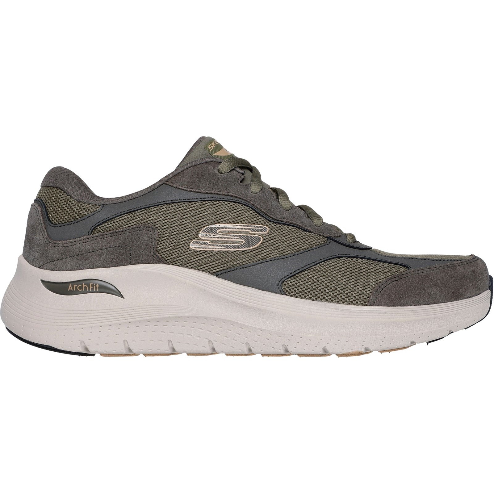 Skechers Mens Arch Fit 2.0 The Keep 232702-OLV Olive Lace Up Shoes