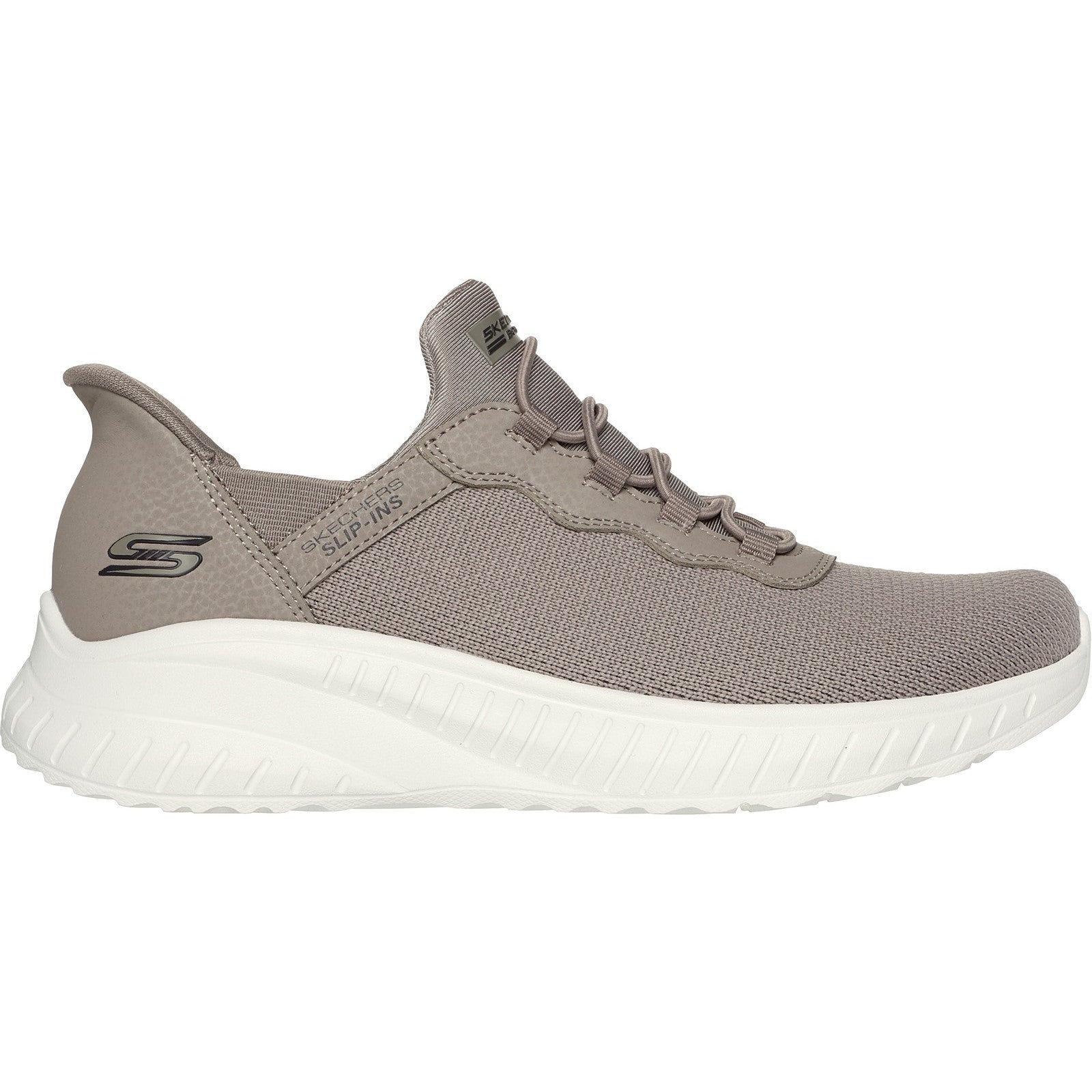 Skechers Womens BOBS Sport Squad Chaos 117500W-TPE Taupe Slip On Shoes