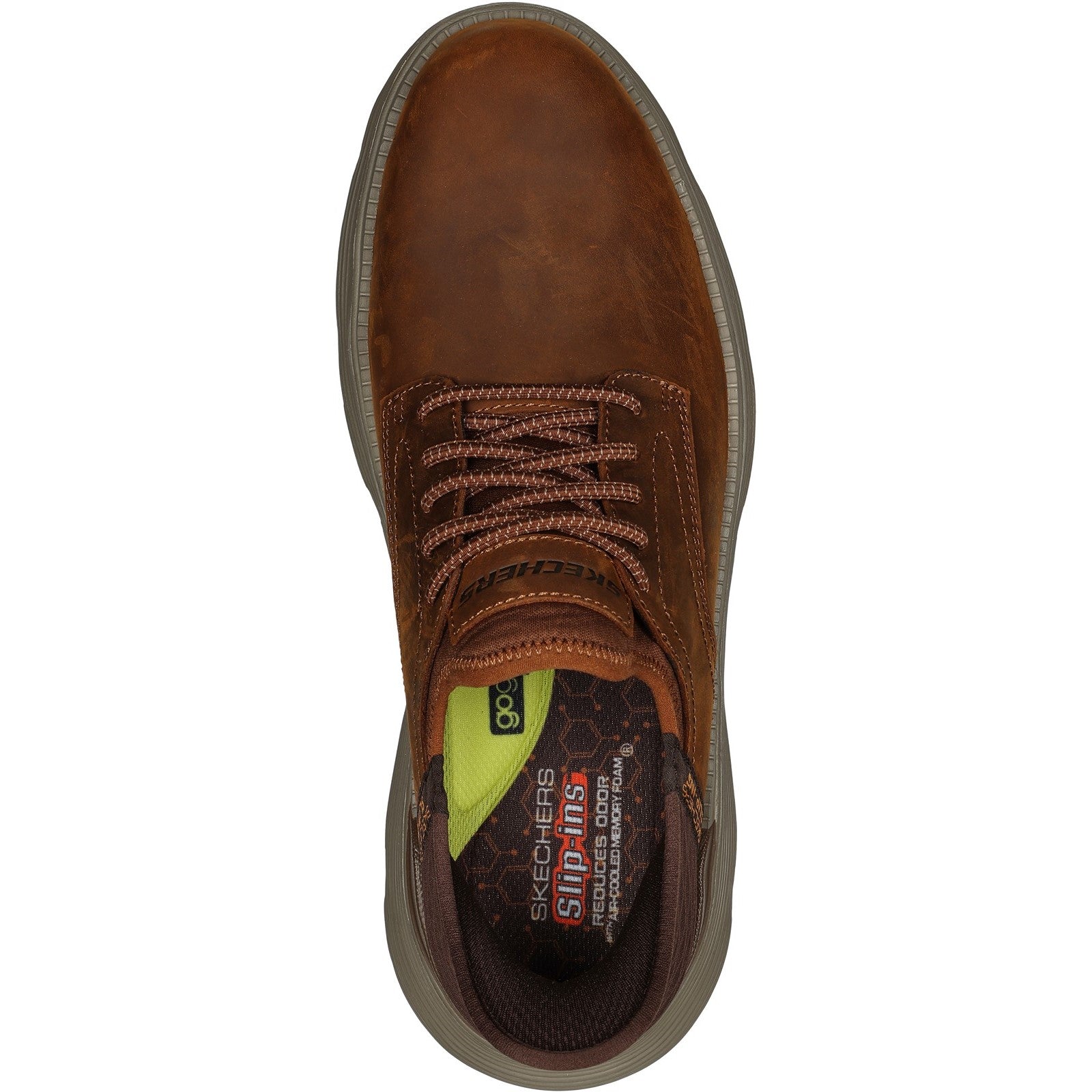 Skechers Mens Garza Gervin 205046W-CDB Dark Brown Wide Fit  Lace Up Shoes