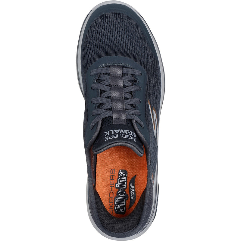 Skechers Mens Arch Fit 2.0 Simplicity 2 216602WW-CCOR Charcoal/Orange Lace Up Shoes