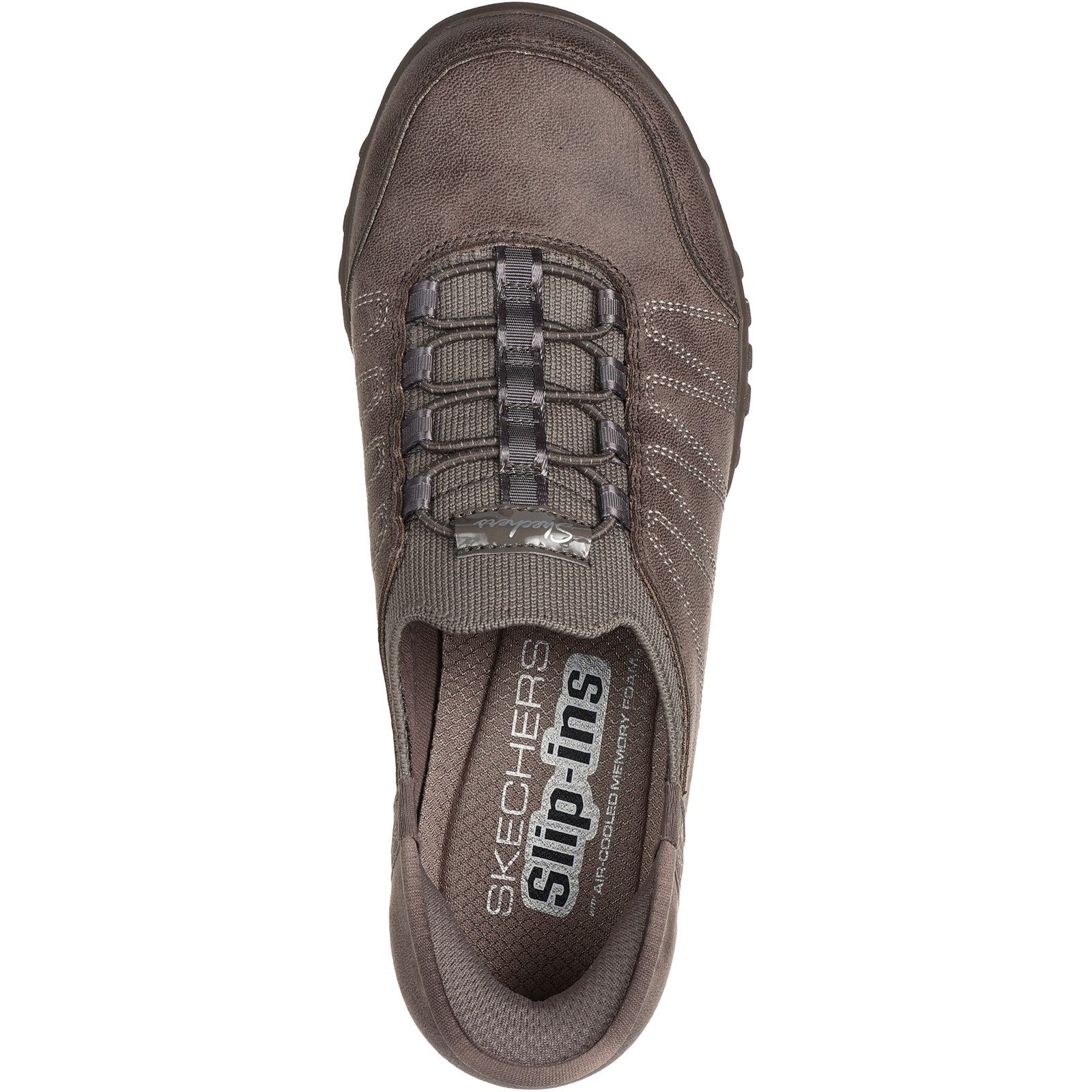 Skechers Womens Breathe-Easy Home-Body 100615-DKTP Dark Taupe Slip On Shoes