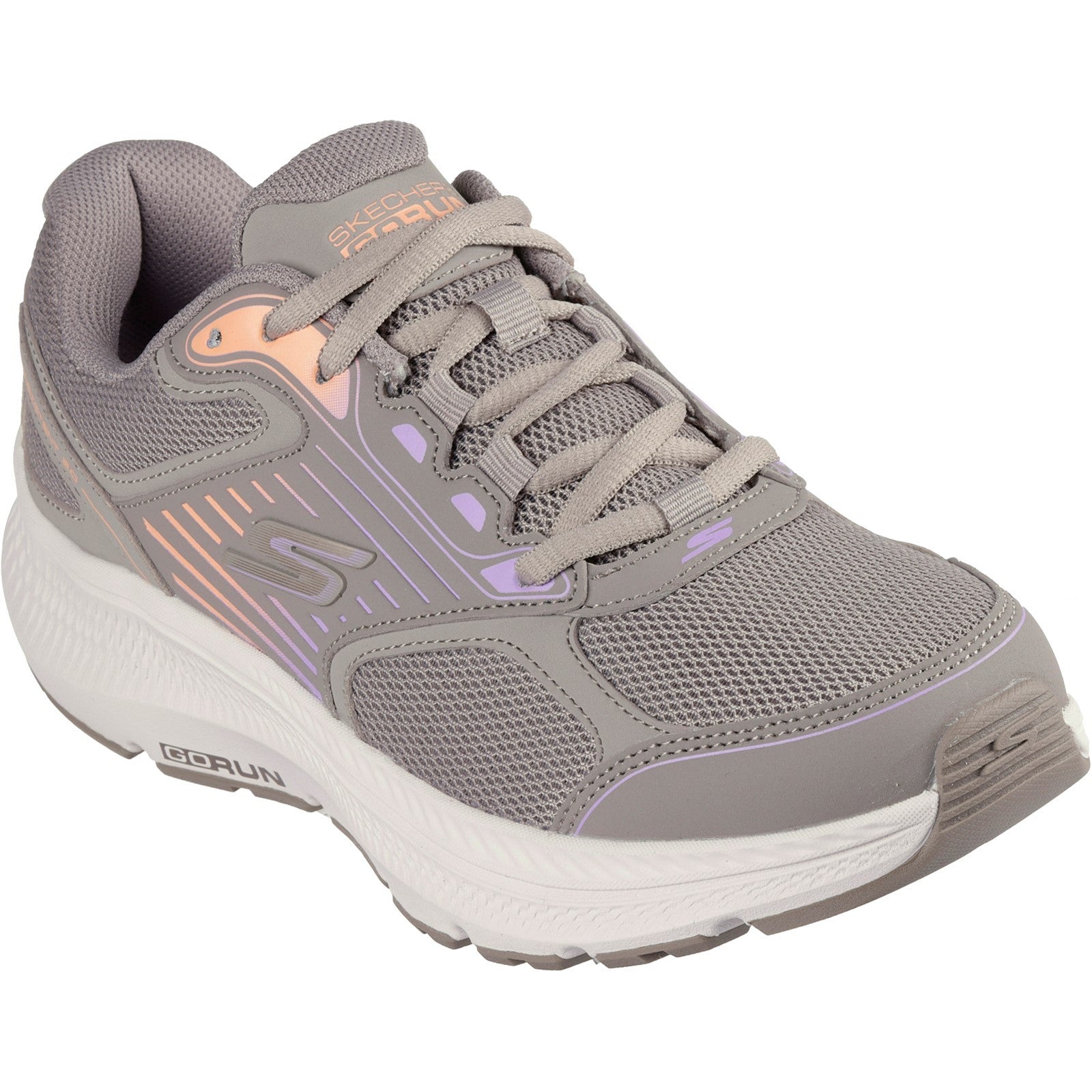 Skechers Womens GO RUN Consistent 2.0 Advantage 128606-TPMT Taupe/Multi Lace Up Shoes