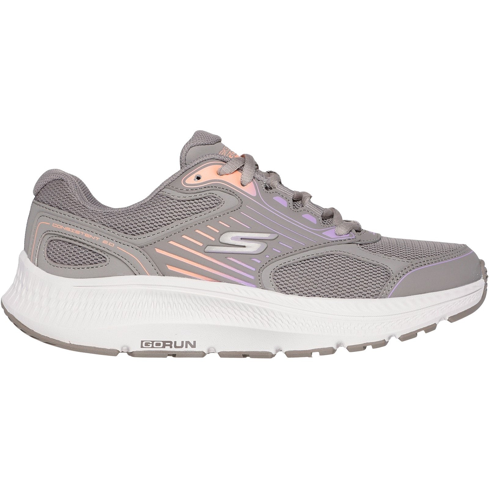 Skechers Womens GO RUN Consistent 2.0 Advantage 128606-TPMT Taupe/Multi Lace Up Shoes
