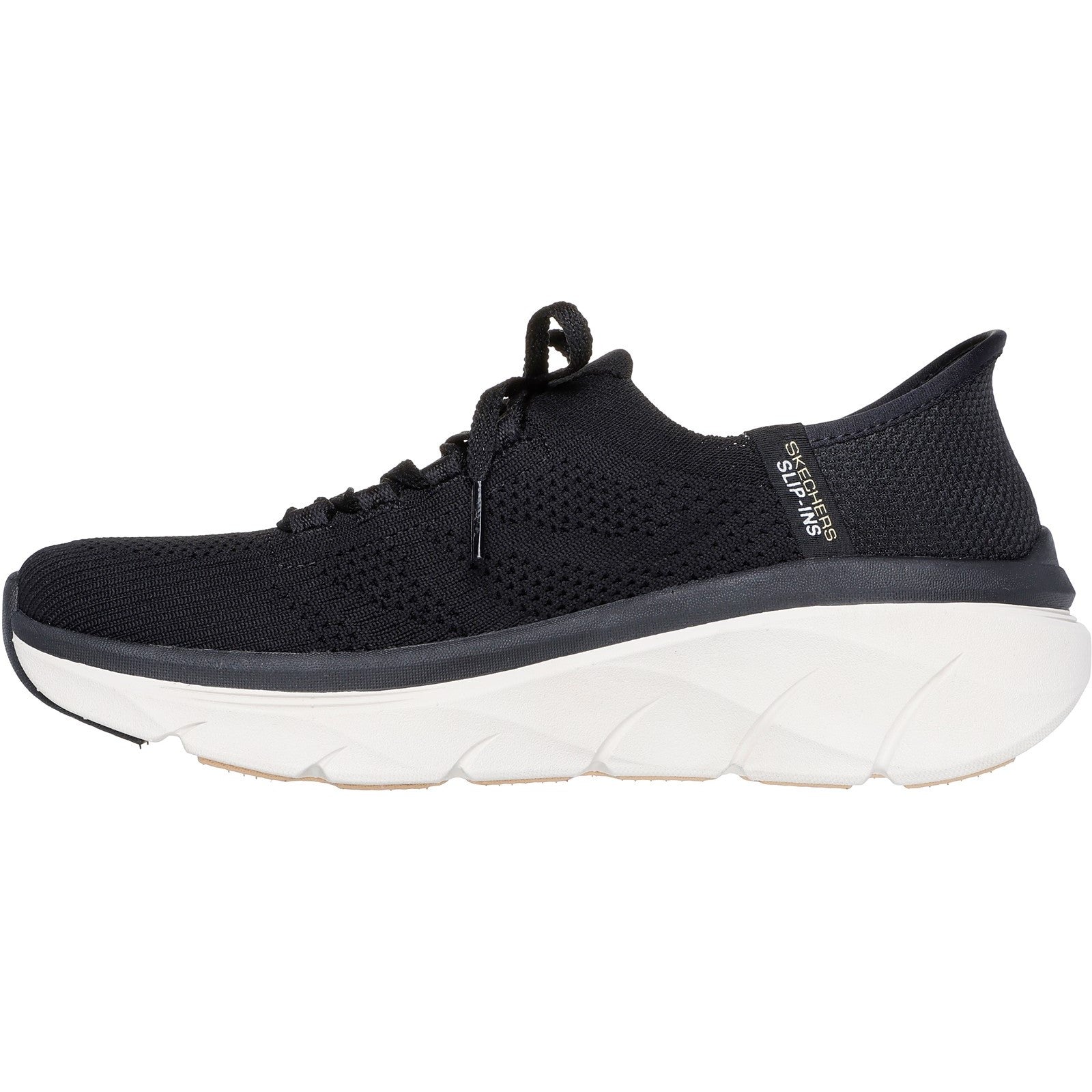 Skechers Womens D'Lux Walker 2.0 Thrill Movement 150105-BKTN Black/Tan Lace Up Shoes
