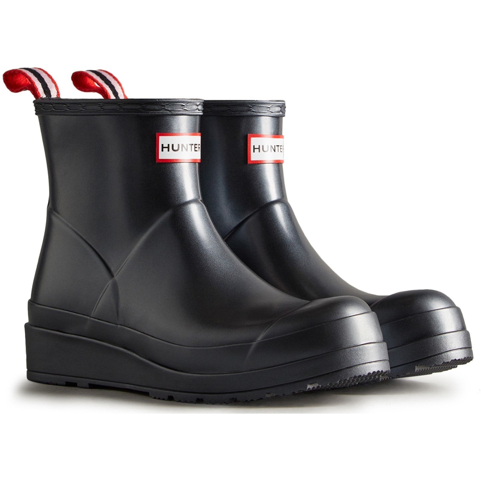 Hunter Womens Black Nebula Play Short Wellington Boots