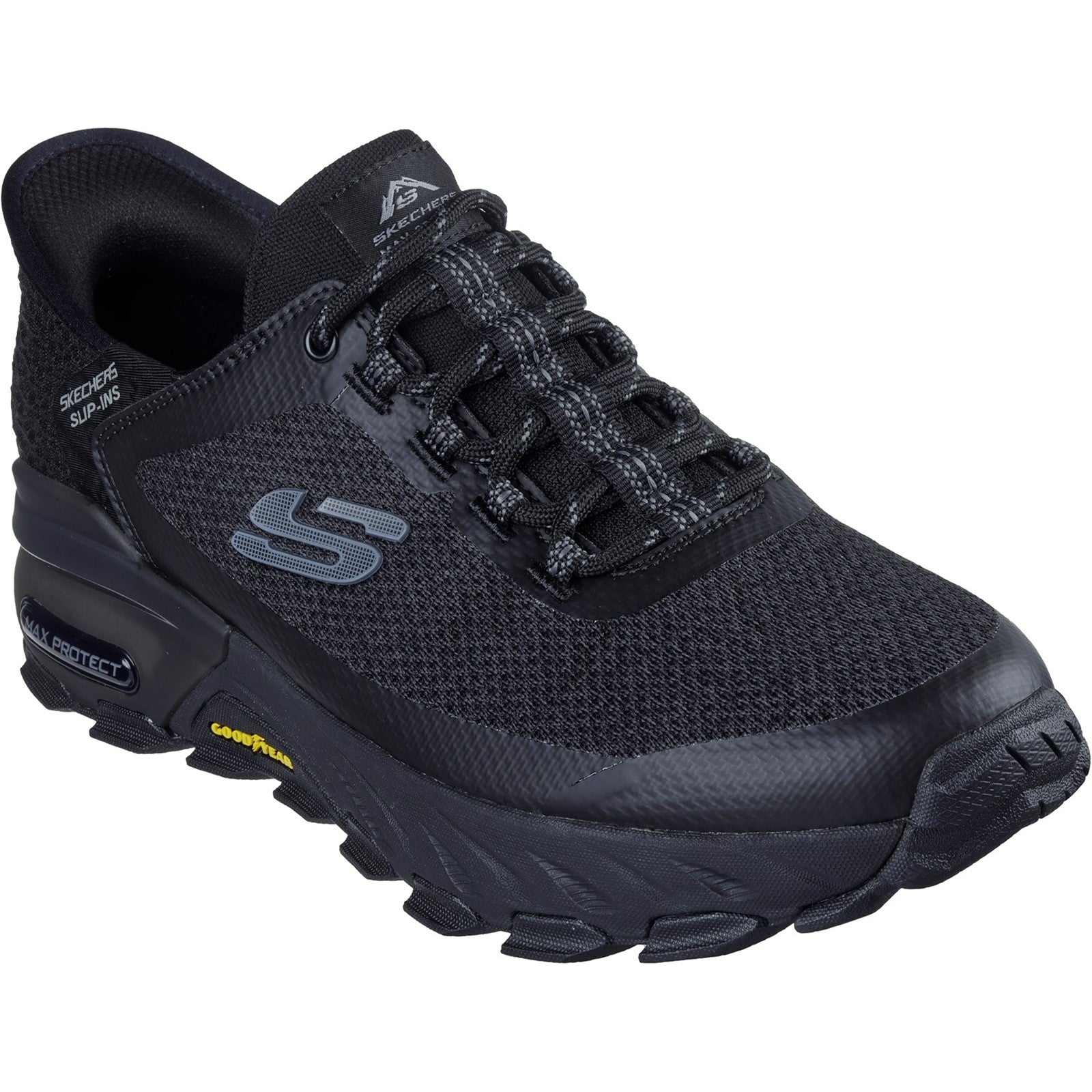 Skechers Mens Max Protect Assembly 237309-BBK Black Lace Up Shoes
