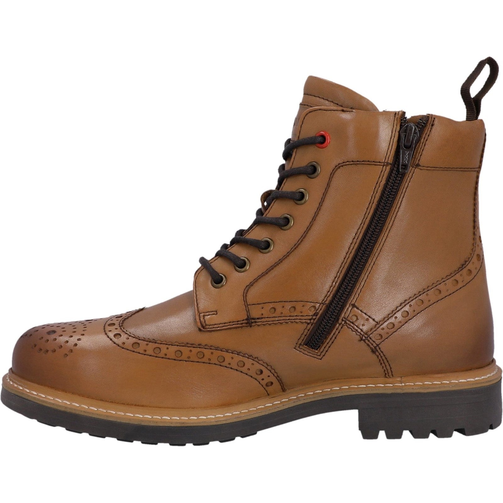 Hunter Mens Tan Cawdor Brogue Ankle Boots