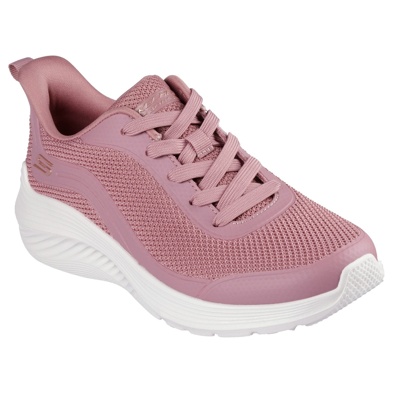 Skechers Womens Bobs Squad Waves Still Wading 117483-ROS Rose Lace Up Shoes