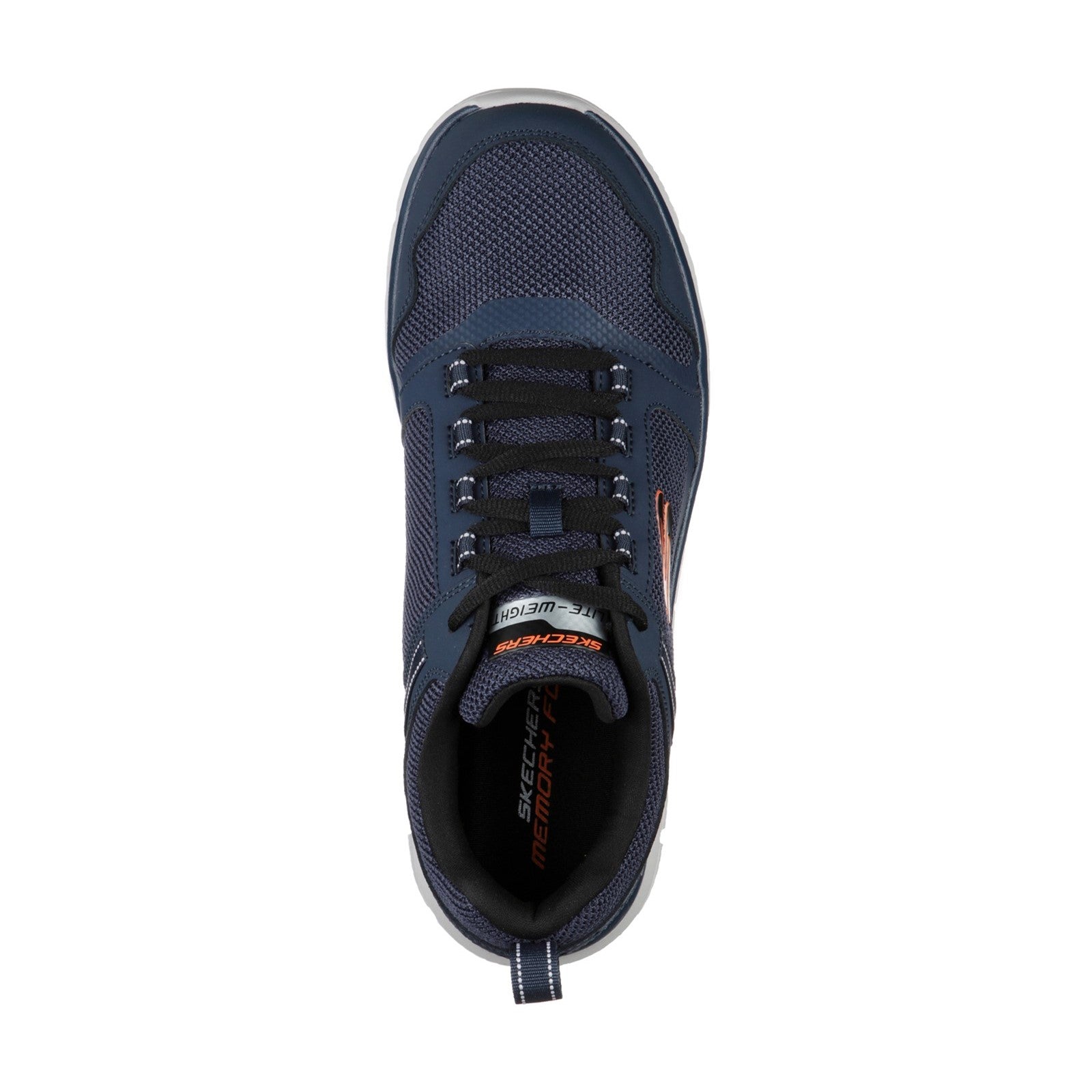 Skechers Mens Track Knockhill 232001-NVOR Navy/Orange Lace Up Shoes