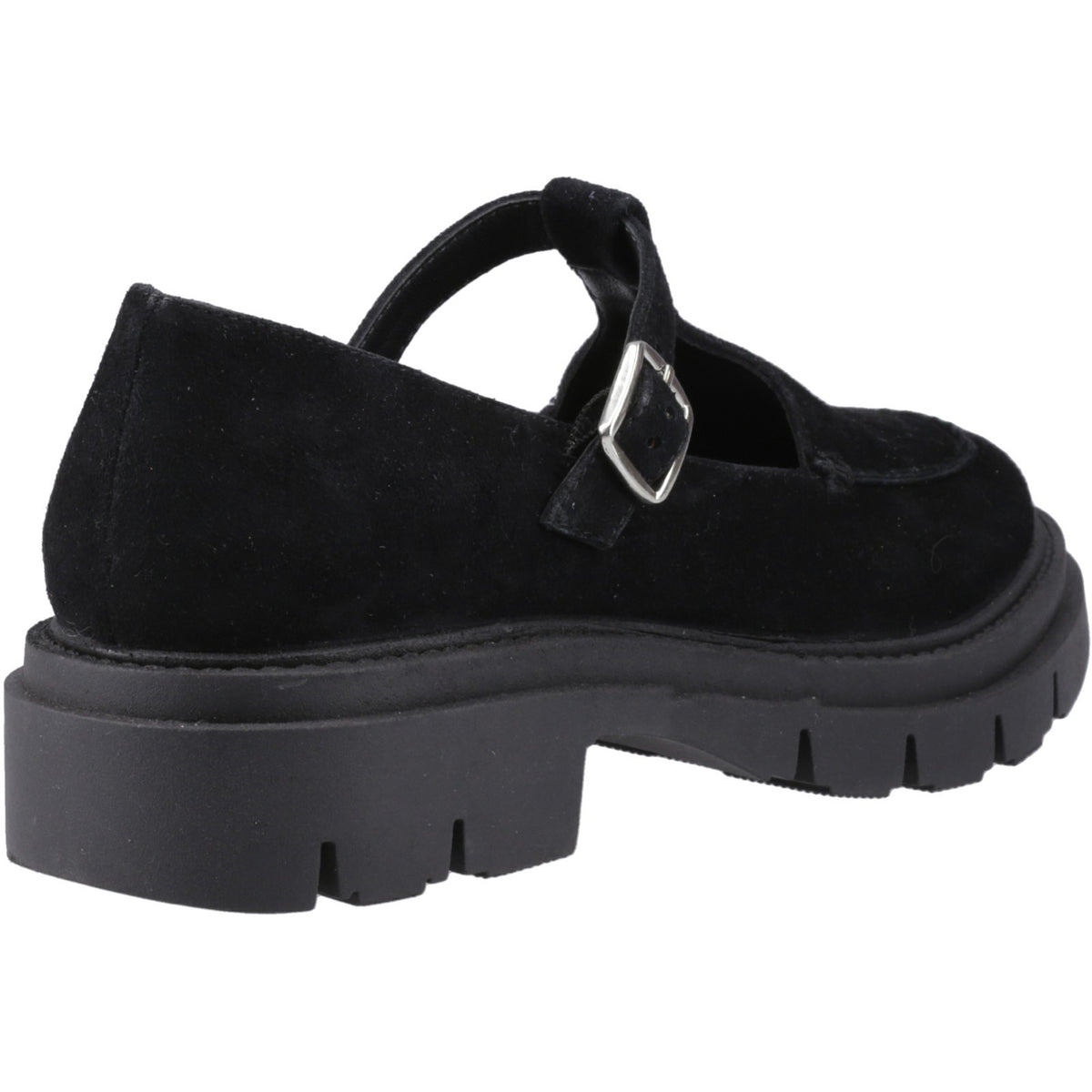 Hush Puppies Womens  Slip On Nella T-Bar Shoe in Black