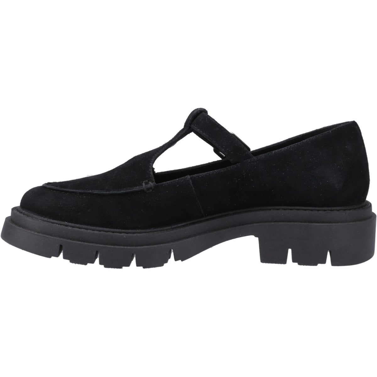 Hush Puppies Womens  Slip On Nella T-Bar Shoe in Black
