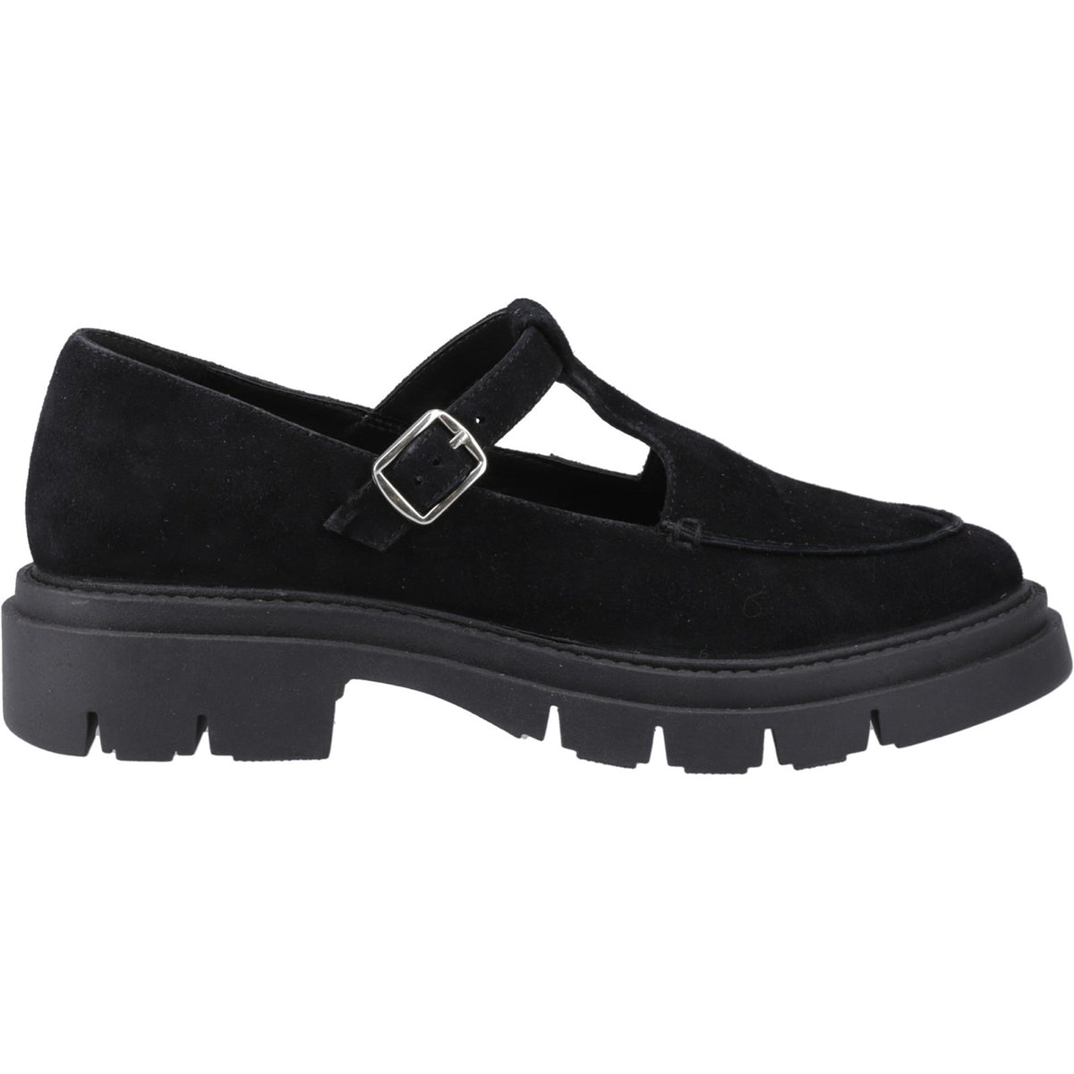 Hush Puppies Womens  Slip On Nella T-Bar Shoe in Black