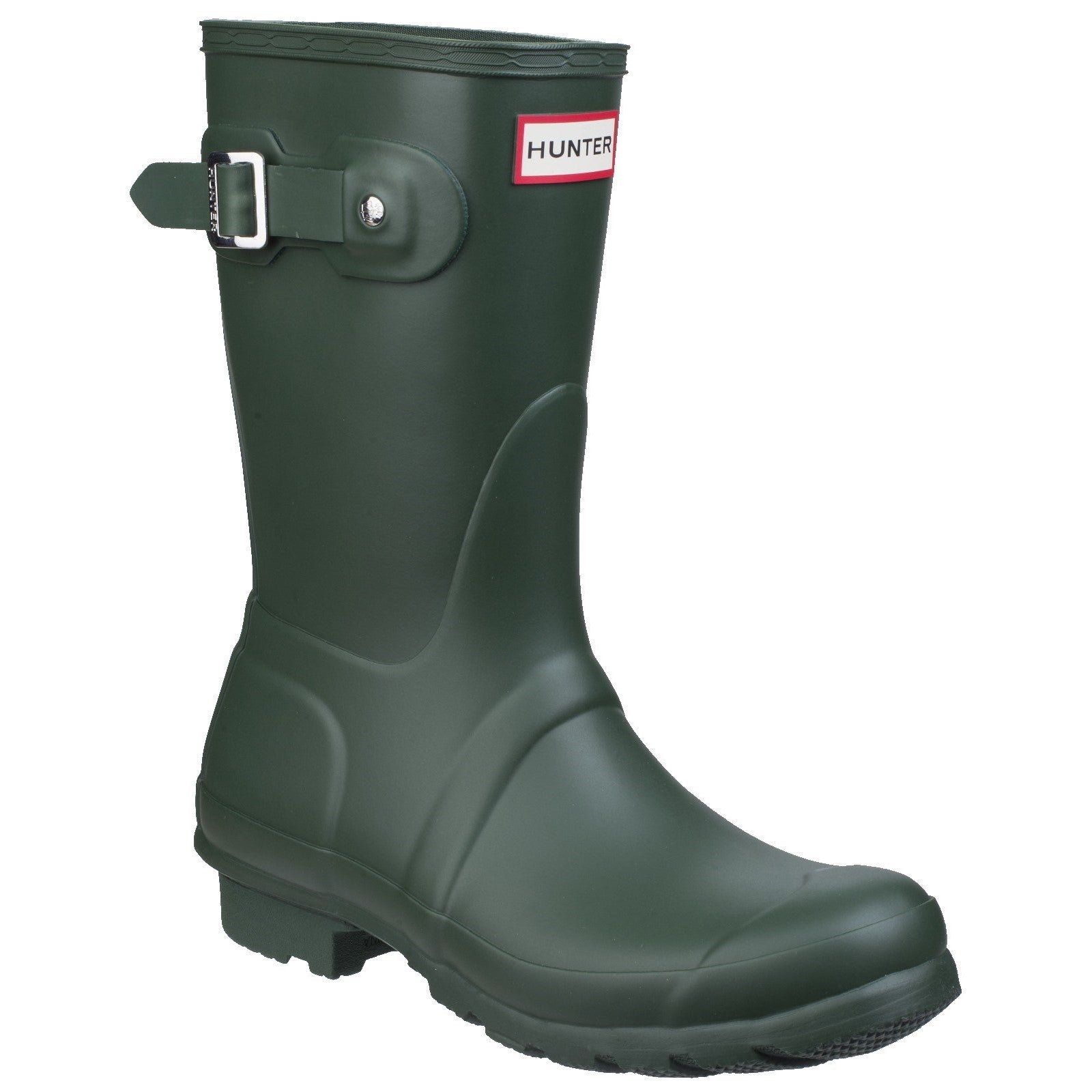 Hunter Womens Matt Green Original Short Wellington Boots