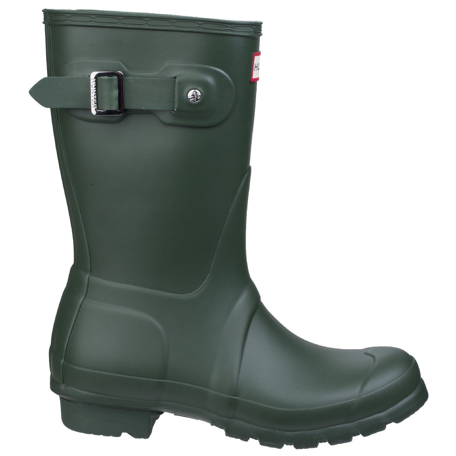 Hunter Womens Matt Green Original Short Wellington Boots