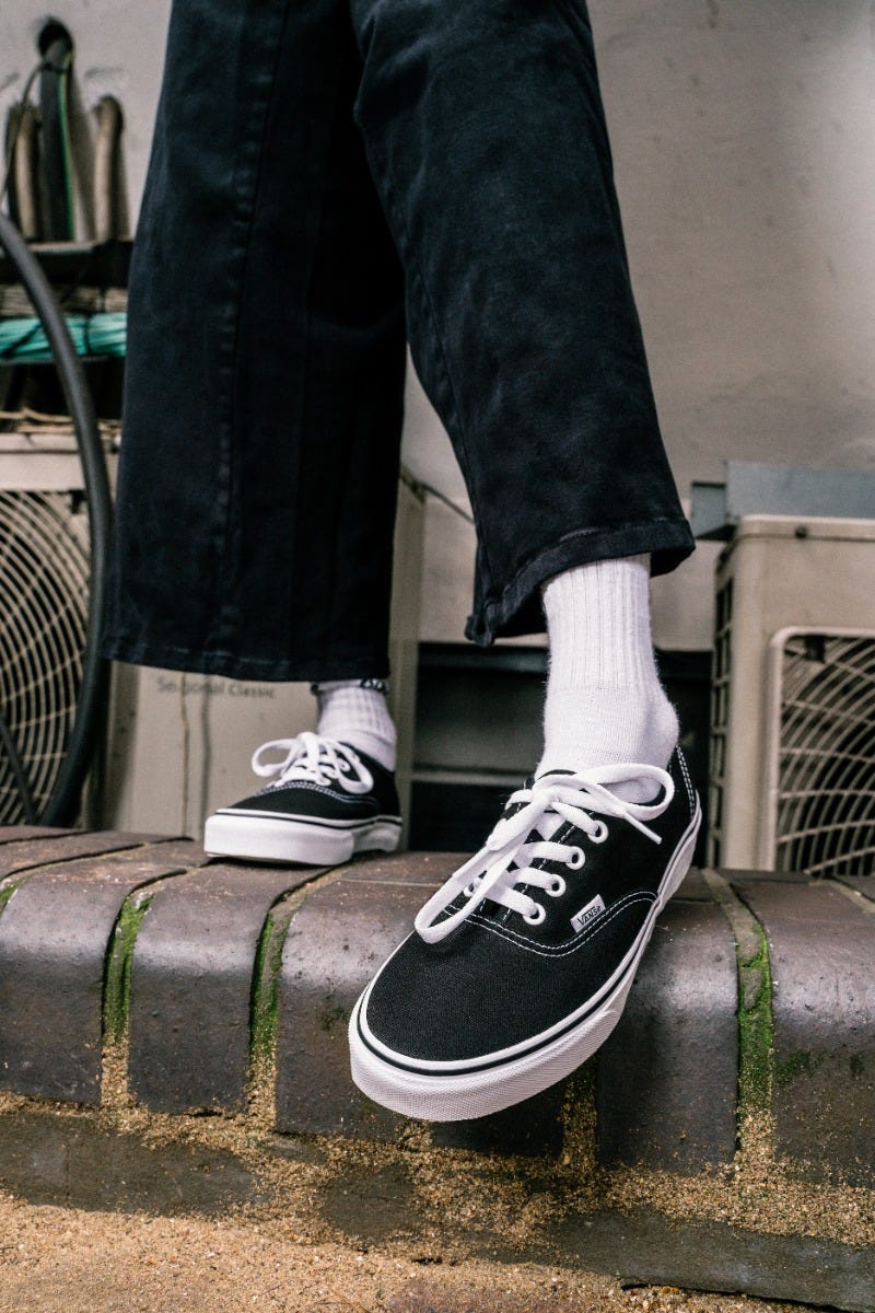 Vans Authentic Black / White Canvas Trainers