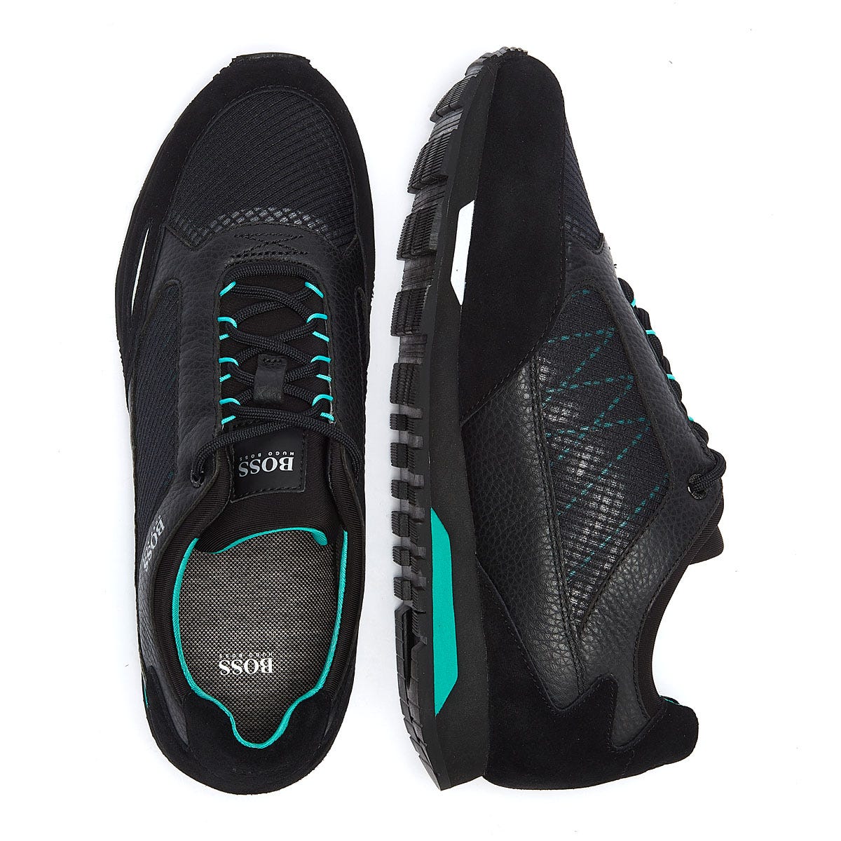 BOSS Parkour Runn Net Mens Black Trainers