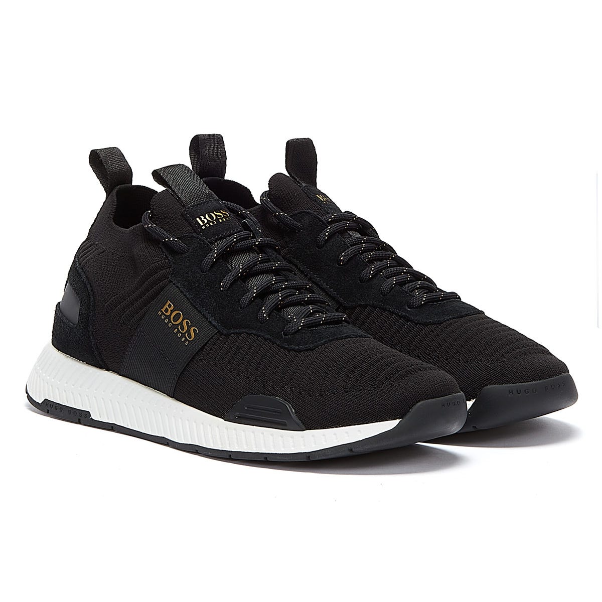 BOSS Titanium Runn Mens Black / Gold Trainers