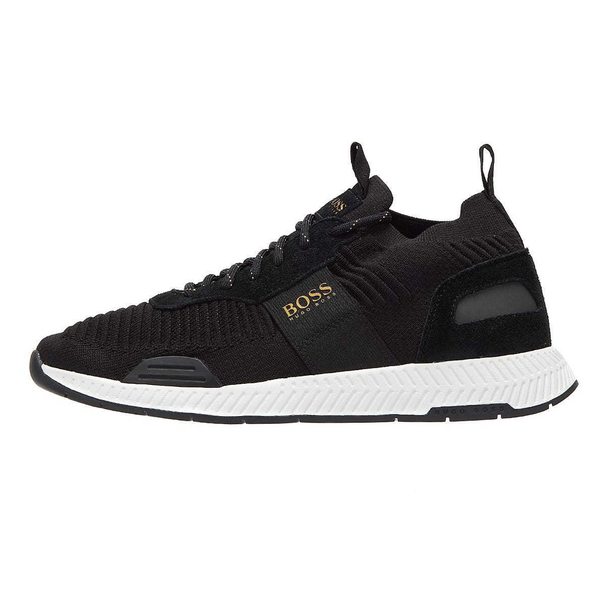 BOSS Titanium Runn Mens Black / Gold Trainers