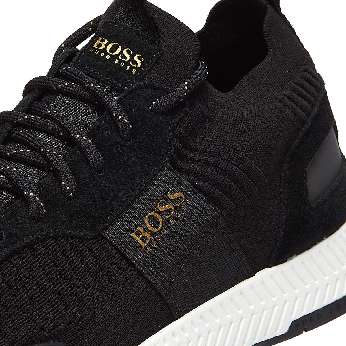 BOSS Titanium Runn Mens Black / Gold Trainers