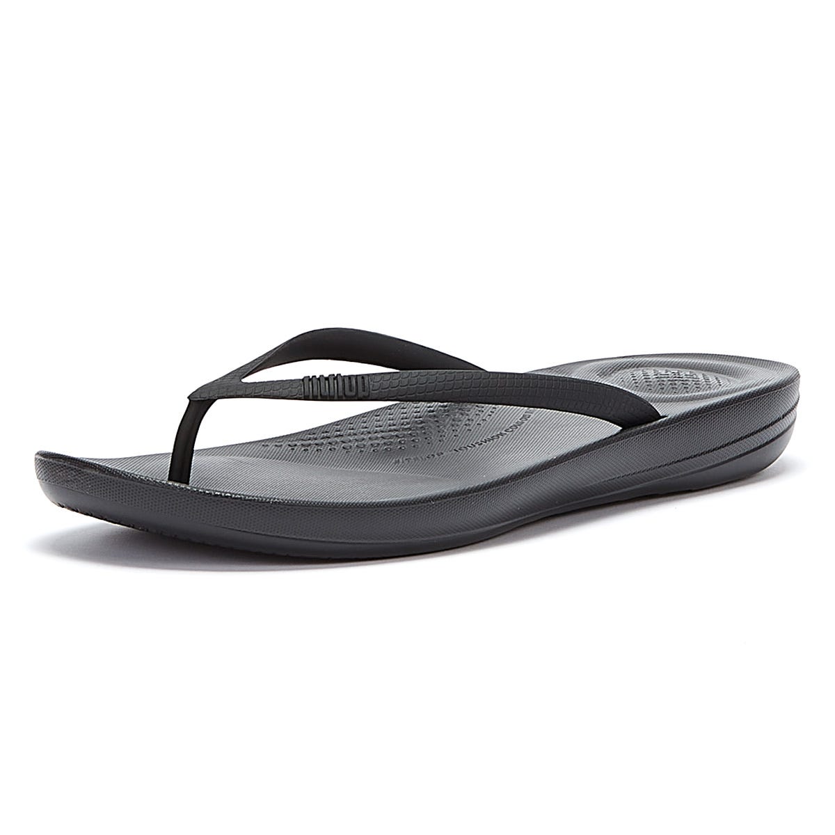 Fitflop IQushion Ergonomic Womens Black Flip Flops