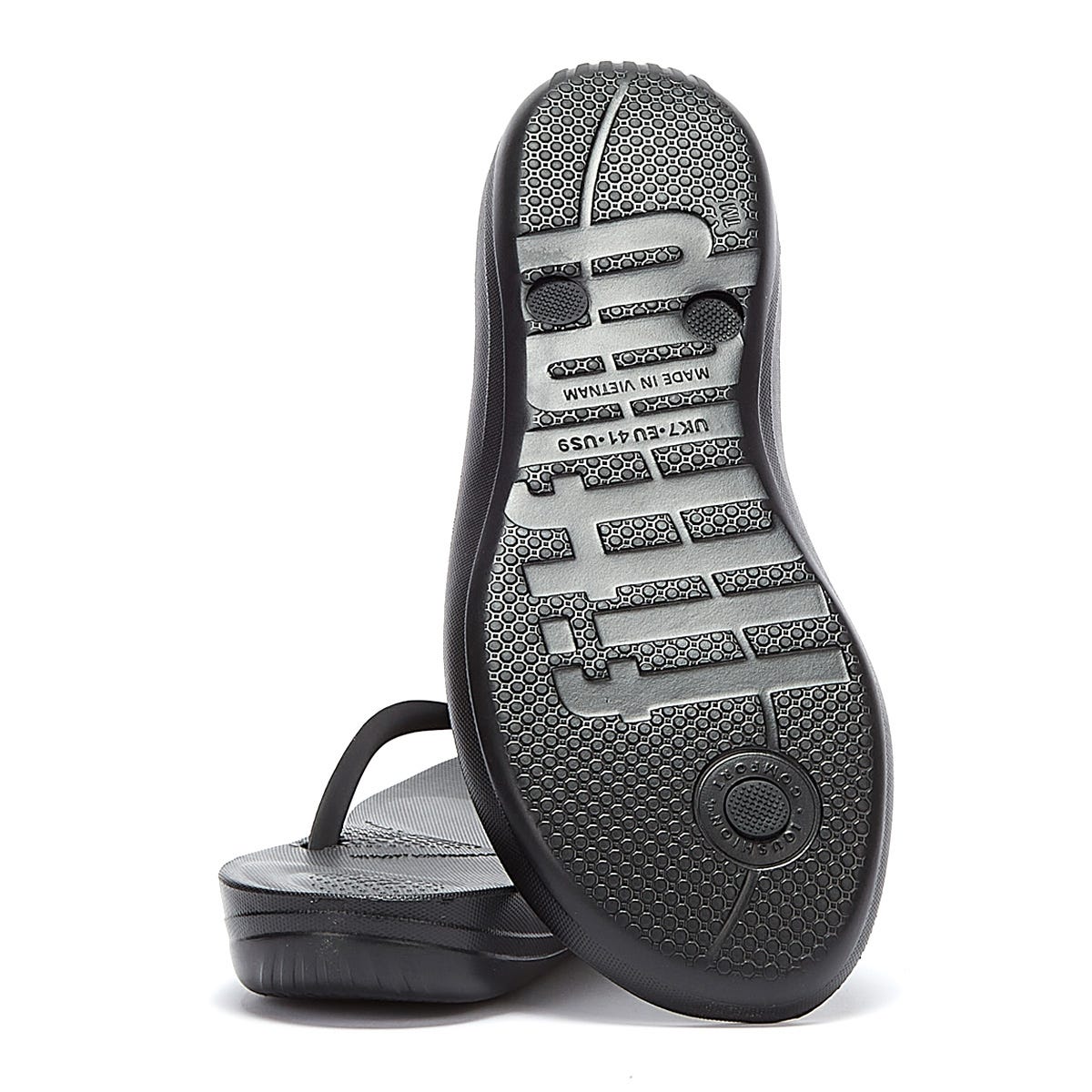 Fitflop IQushion Ergonomic Womens Black Flip Flops