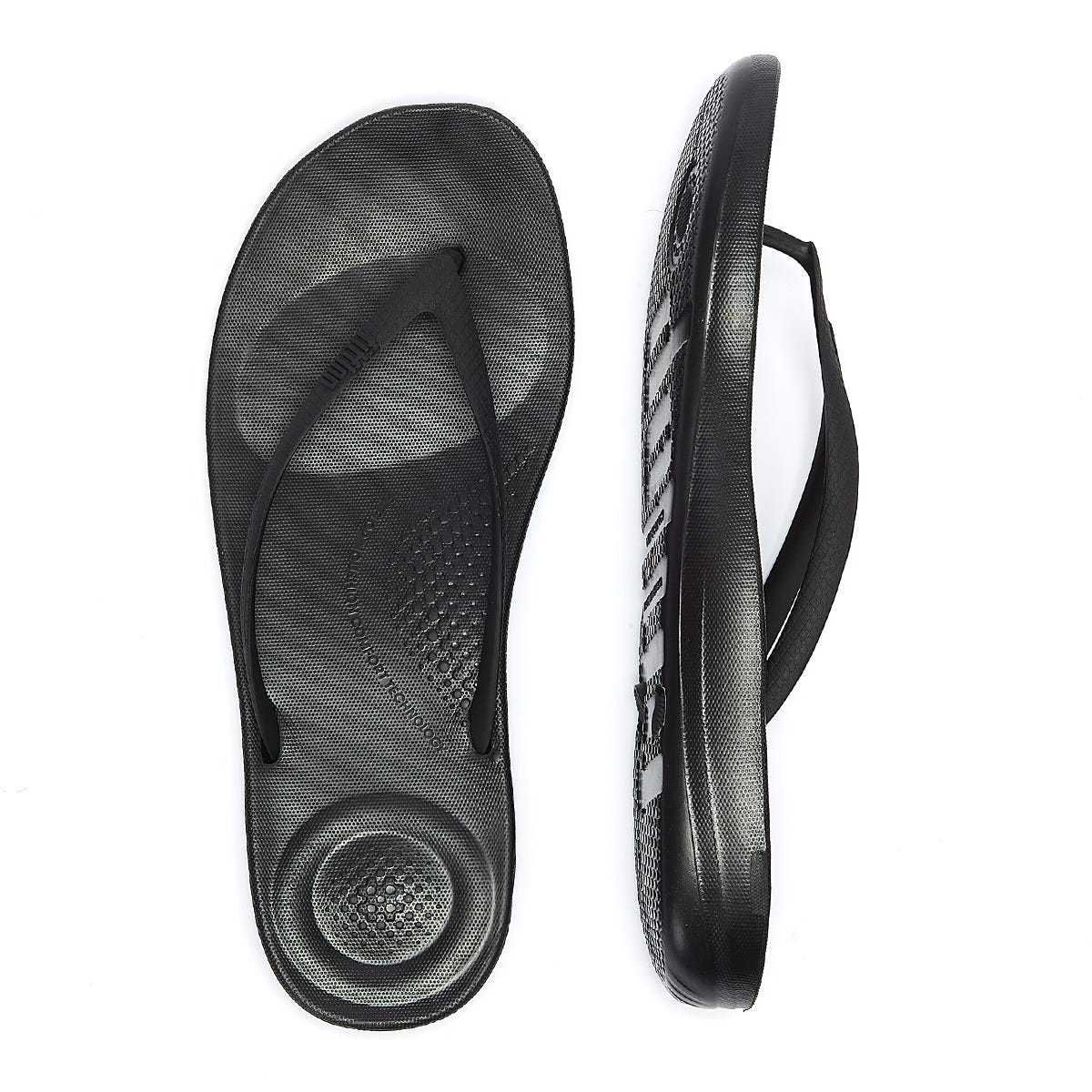 Fitflop IQushion Ergonomic Womens Black Flip Flops
