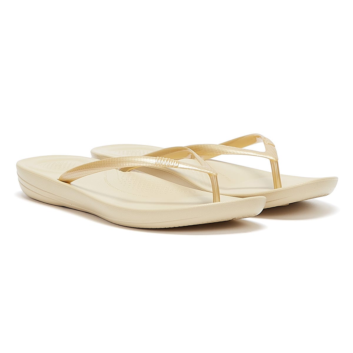 Fitflop IQushion Ergonomic Womens Gold Flip Flops