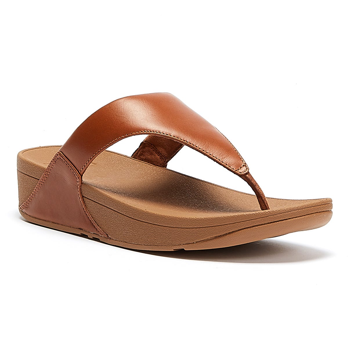 FitFlop Lulu Leather Womens Tan Sandals