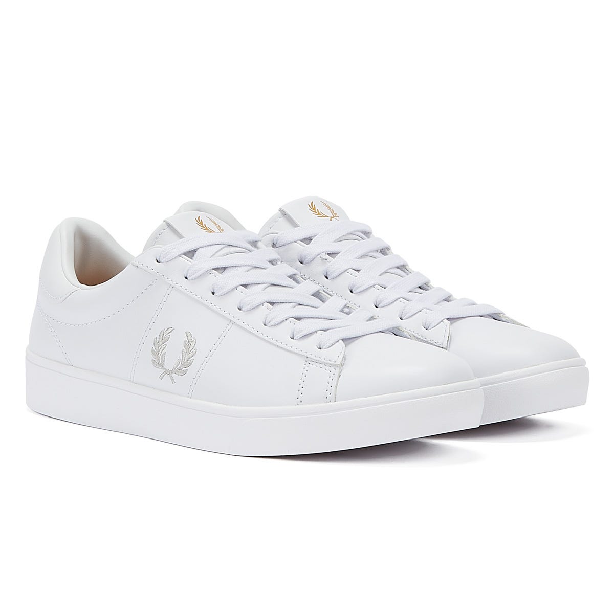 Fred Perry Spencer Leather Mens White / Silver Trainers