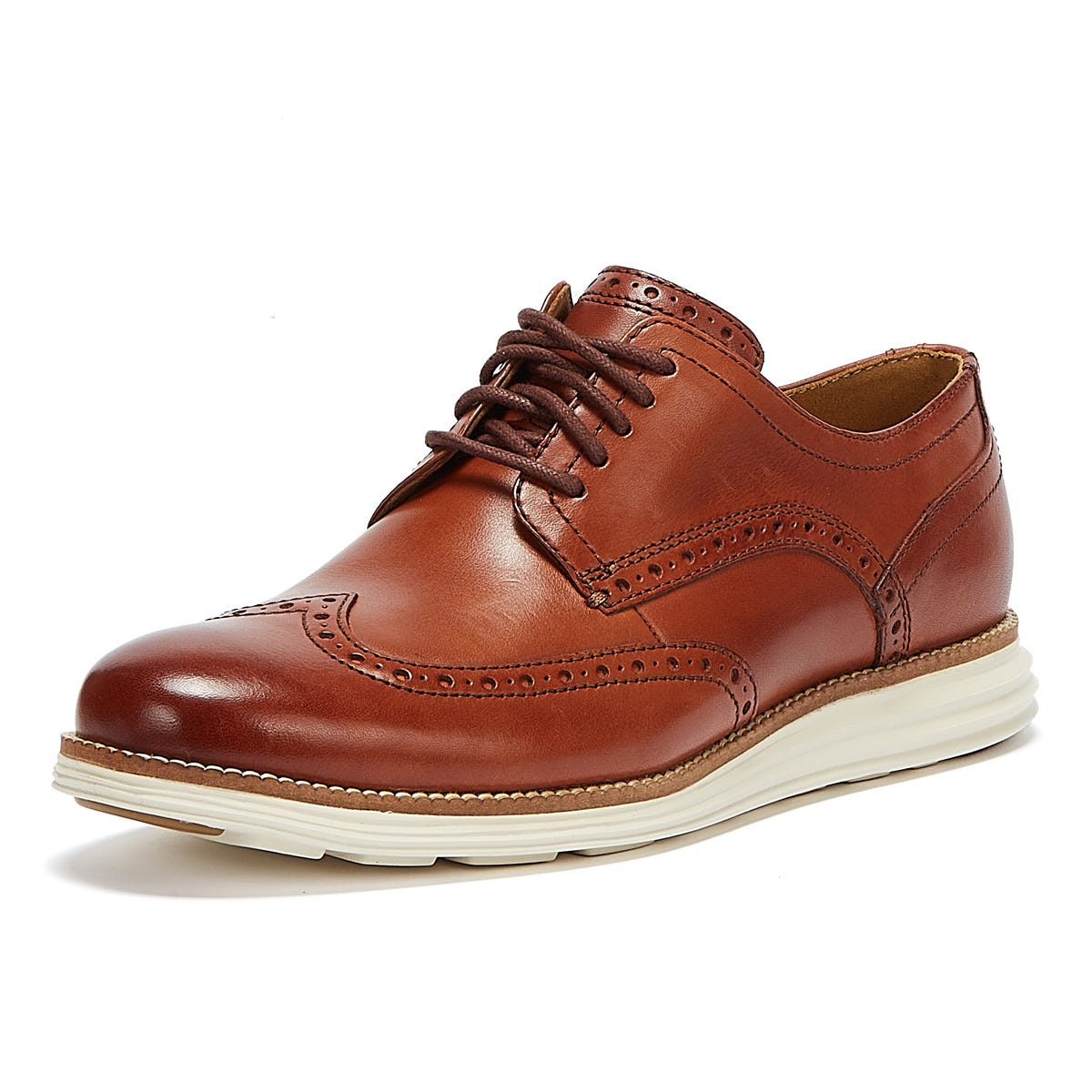 Cole Haan ØriginalGrand Shortwing Oxford Mens Brown / White Brogues