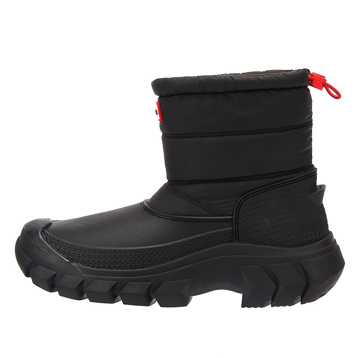 Hunter Intrepid Short Snow Womens Black Leather Boots